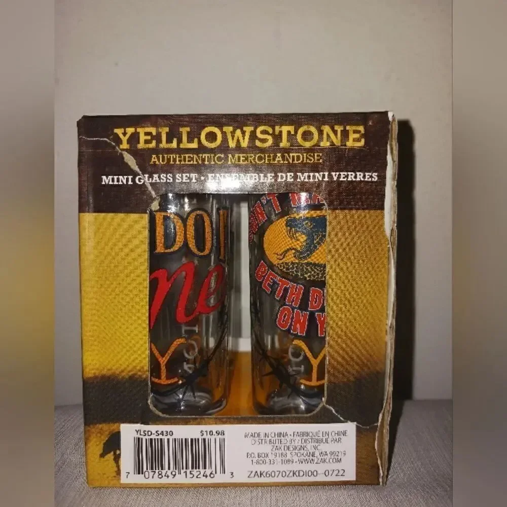 Yellowstone Authentic Shot Glass Set of 4. 2oz